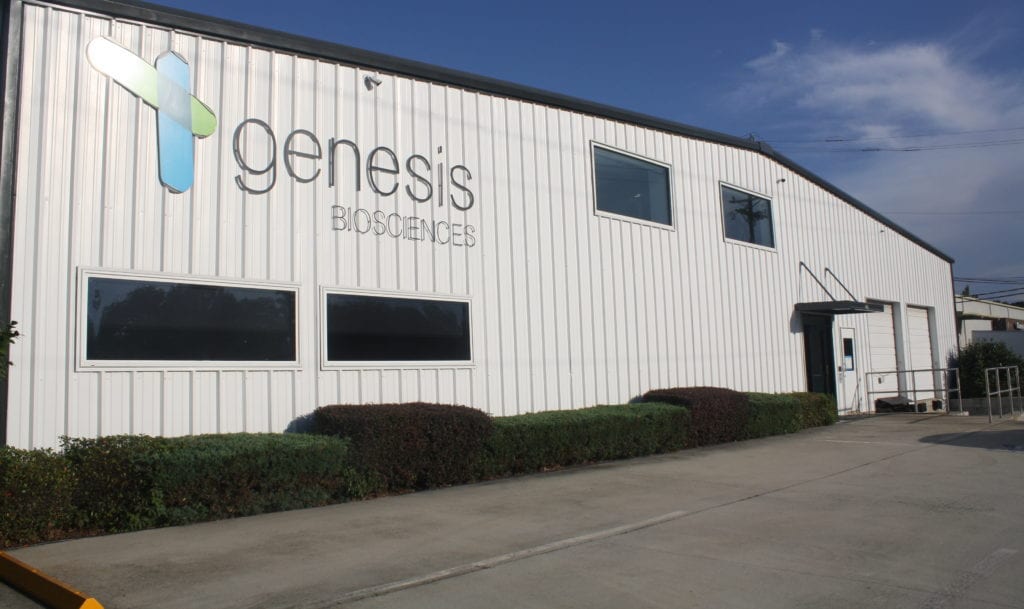 Genesis Biosciences US facility - exterior, September 2018