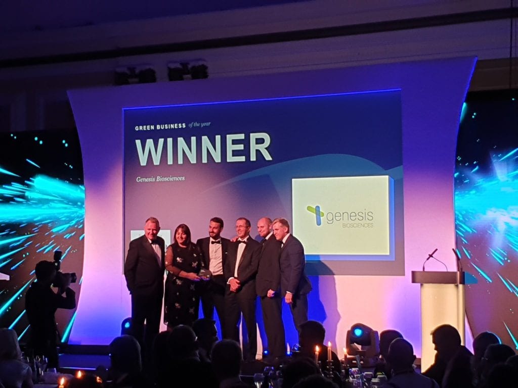 Genesis Biosciences wins Green Business of the Year 2019 at the Cardiff Business Awards